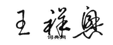 骆恒光王祥兴草书个性签名怎么写