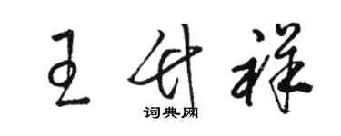 骆恒光王竹祥草书个性签名怎么写