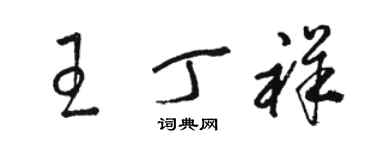 骆恒光王丁祥草书个性签名怎么写