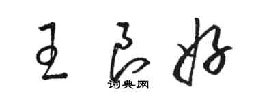 骆恒光王良好草书个性签名怎么写