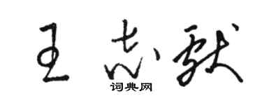 骆恒光王志献草书个性签名怎么写