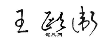 骆恒光王欧卫草书个性签名怎么写