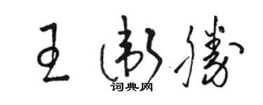 骆恒光王卫胜草书个性签名怎么写