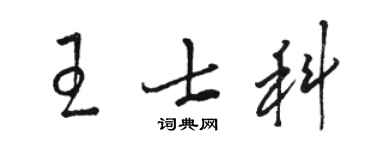 骆恒光王士科草书个性签名怎么写