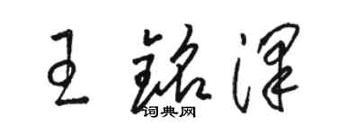 骆恒光王铭泽草书个性签名怎么写