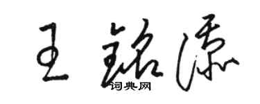 骆恒光王铭添草书个性签名怎么写