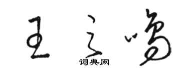 骆恒光王之鸣草书个性签名怎么写