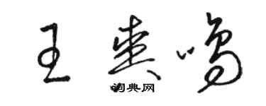 骆恒光王爽鸣草书个性签名怎么写