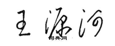骆恒光王源河草书个性签名怎么写