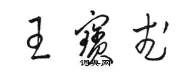 骆恒光王宝武草书个性签名怎么写