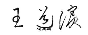 骆恒光王道滨草书个性签名怎么写