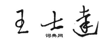 骆恒光王士达草书个性签名怎么写