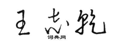骆恒光王志乾草书个性签名怎么写