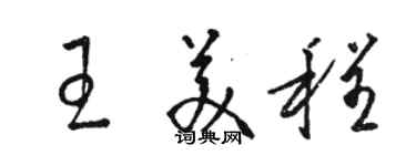 骆恒光王美程草书个性签名怎么写