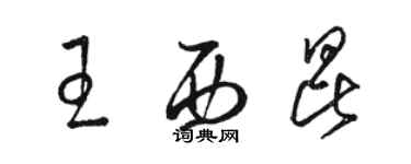 骆恒光王西昆草书个性签名怎么写