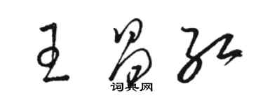 骆恒光王昌红草书个性签名怎么写