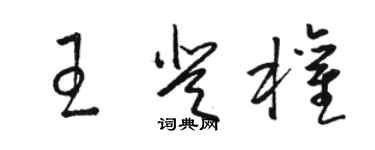 骆恒光王登权草书个性签名怎么写