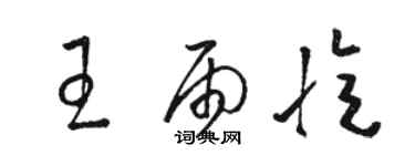 骆恒光王雨忆草书个性签名怎么写