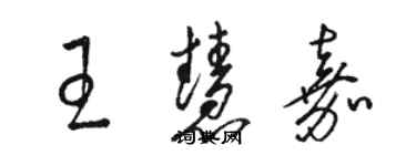 骆恒光王慧嘉草书个性签名怎么写