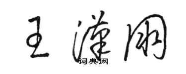 骆恒光王汉朋草书个性签名怎么写