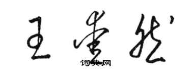 骆恒光王爱然草书个性签名怎么写