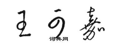 骆恒光王可嘉草书个性签名怎么写