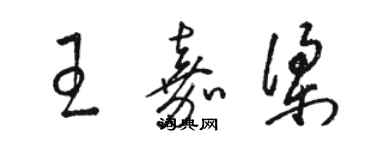 骆恒光王嘉梁草书个性签名怎么写