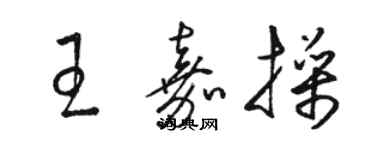 骆恒光王嘉操草书个性签名怎么写