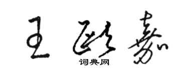 骆恒光王欧嘉草书个性签名怎么写