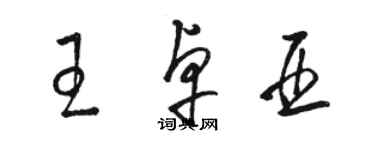 骆恒光王卓亚草书个性签名怎么写