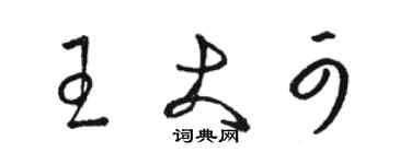 骆恒光王大可草书个性签名怎么写