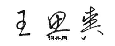 骆恒光王思爽草书个性签名怎么写