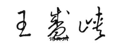 骆恒光王盛峡草书个性签名怎么写