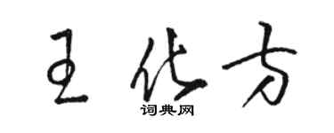 骆恒光王化方草书个性签名怎么写