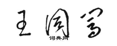骆恒光王同闯草书个性签名怎么写