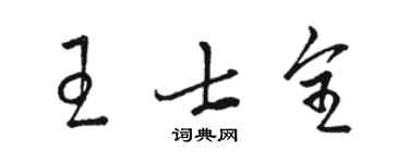 骆恒光王士全草书个性签名怎么写