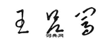 骆恒光王吕闯草书个性签名怎么写