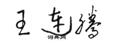 骆恒光王连腾草书个性签名怎么写