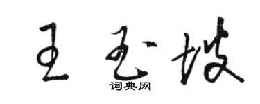 骆恒光王玉坡草书个性签名怎么写