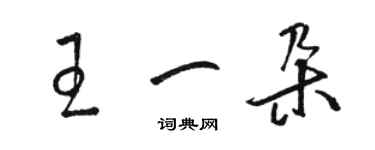 骆恒光王一朵草书个性签名怎么写