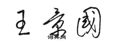 骆恒光王景国草书个性签名怎么写