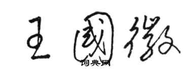 骆恒光王国徽草书个性签名怎么写
