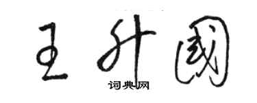 骆恒光王升国草书个性签名怎么写
