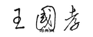 骆恒光王国孝草书个性签名怎么写