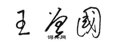 骆恒光王曾国草书个性签名怎么写