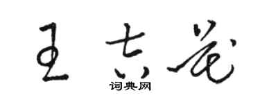 骆恒光王吉花草书个性签名怎么写