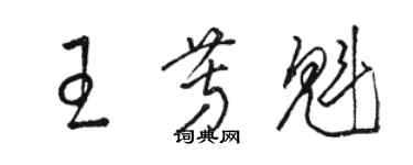 骆恒光王芳魁草书个性签名怎么写