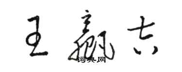 骆恒光王赢吉草书个性签名怎么写