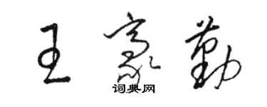 骆恒光王豪勤草书个性签名怎么写