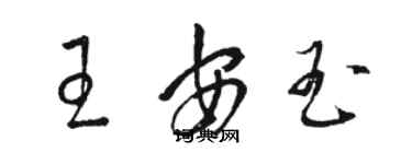 骆恒光王安玉草书个性签名怎么写